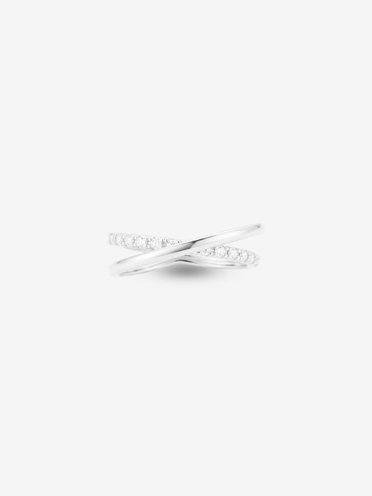 Lumi Cross Ring ホワイトシルバー