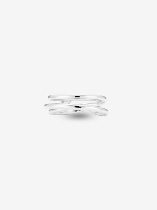 Layered Curve Ring ホワイトシルバー