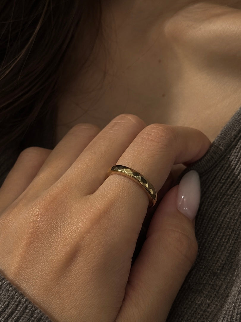 サージカルステンレス ｜Facet Spinner Ring