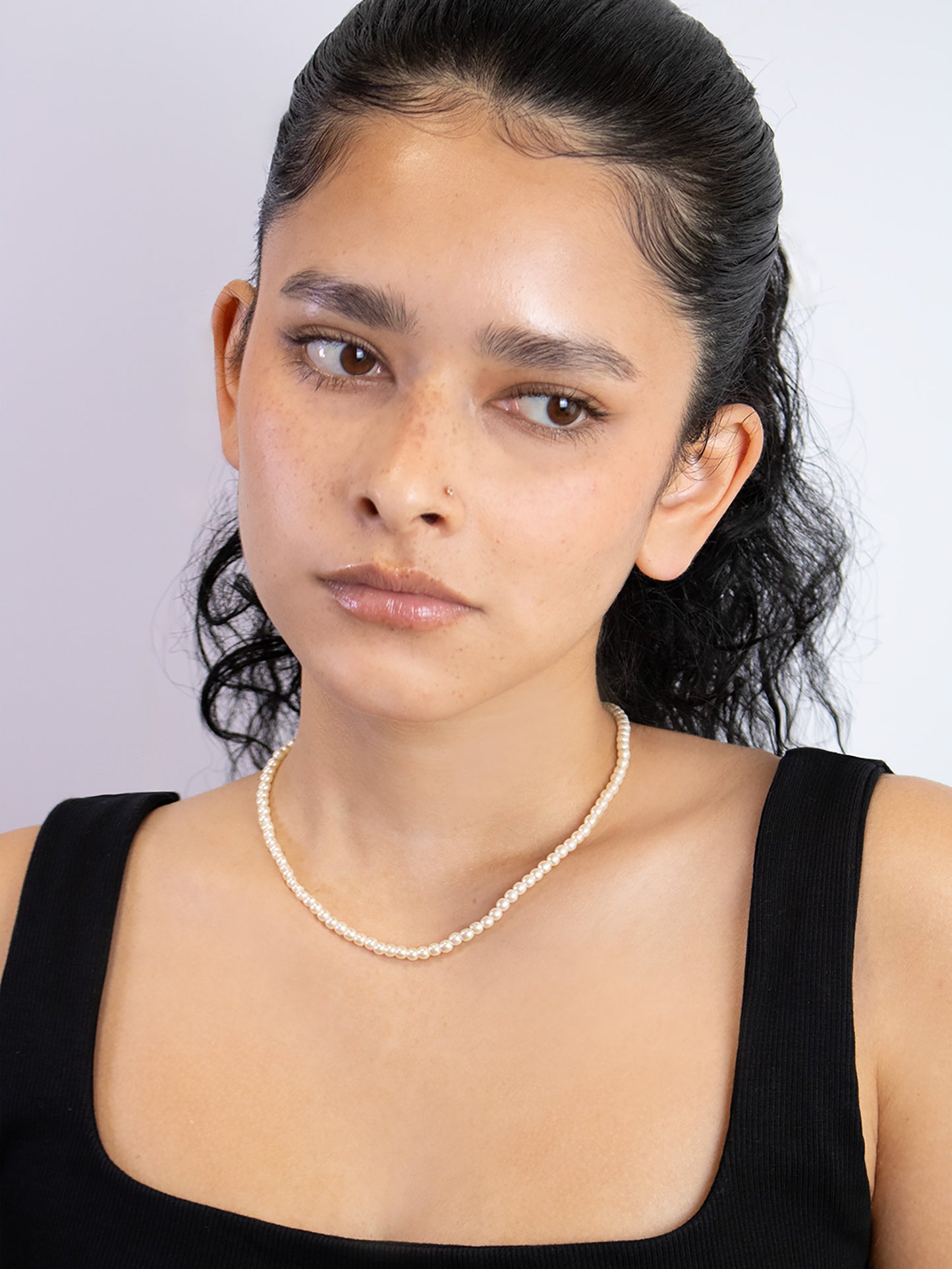Minimal Pearl Necklace 4mm