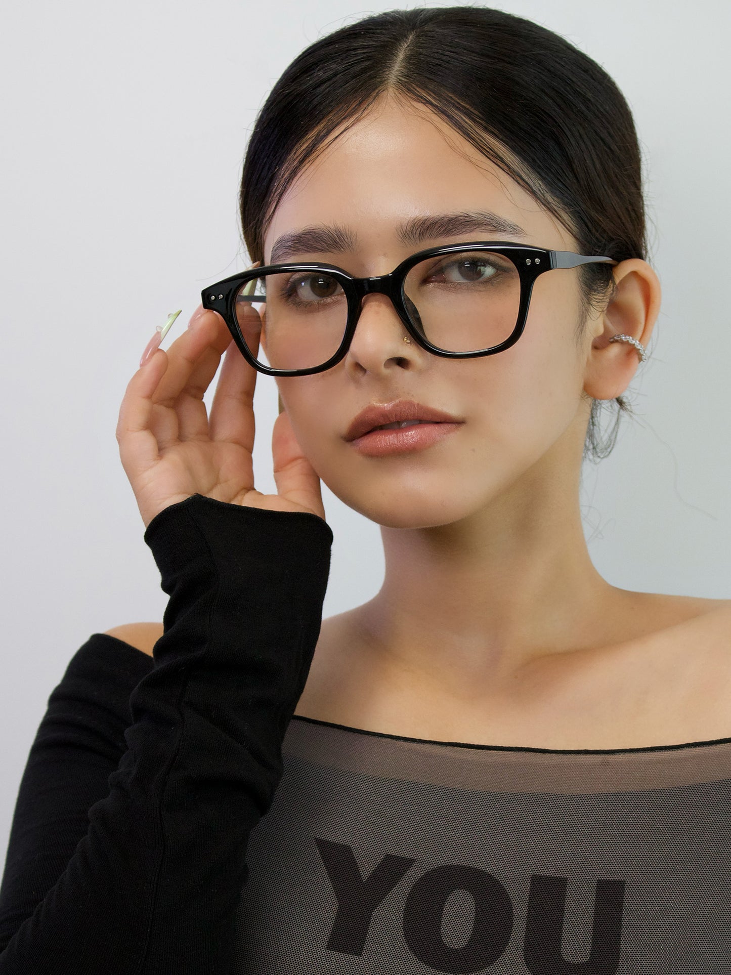 チャームメガネ｜Classic Square Black