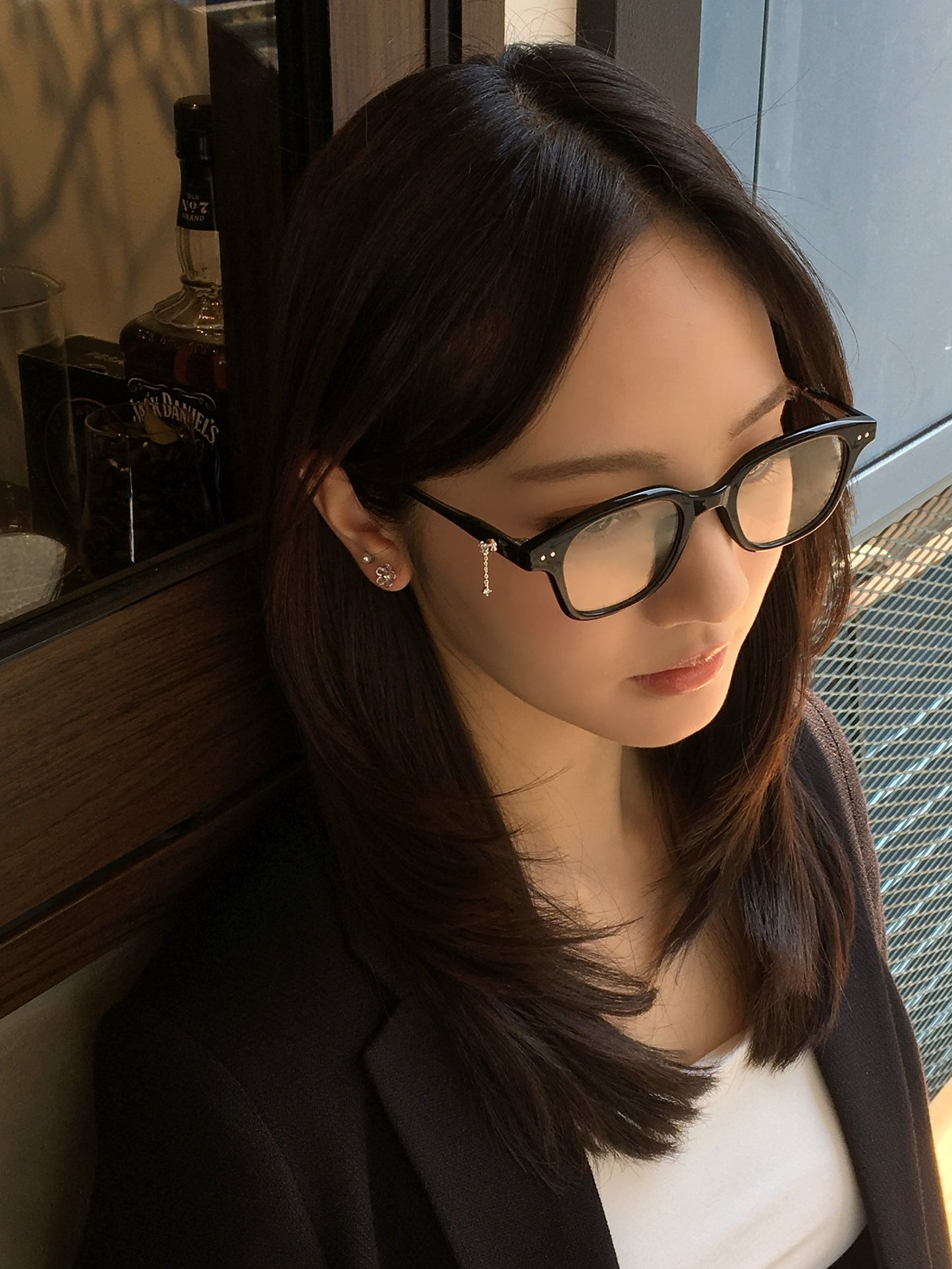 チャームメガネ｜Classic Square Black