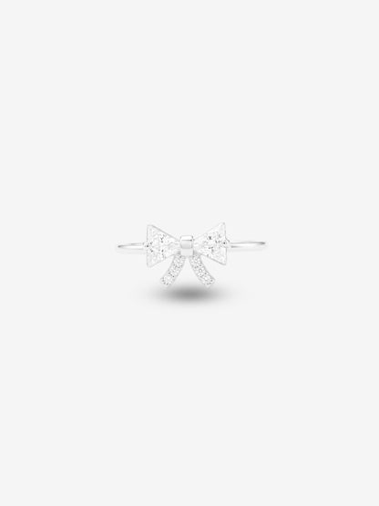 Crystal Ribbon Ring ホワイトシルバー