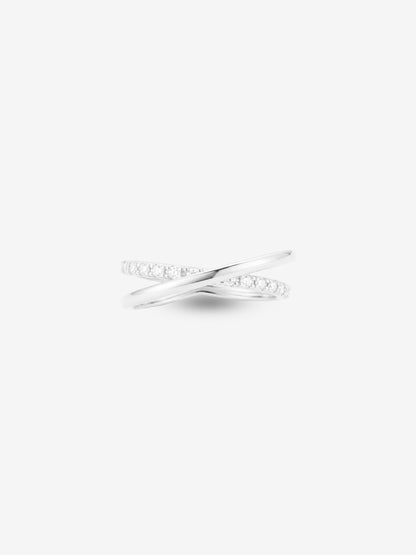 Lumi Cross Ring ホワイトシルバー